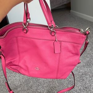 Coach Fuchsia Leather Shoulder Bag